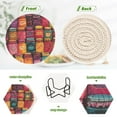 thumbnail image 4 of Yayeee 6 PCS Drink Coasters with Holder Set Woven Absorbent Round Tabletop Hot Pad, Purple Jar, 4 of 7