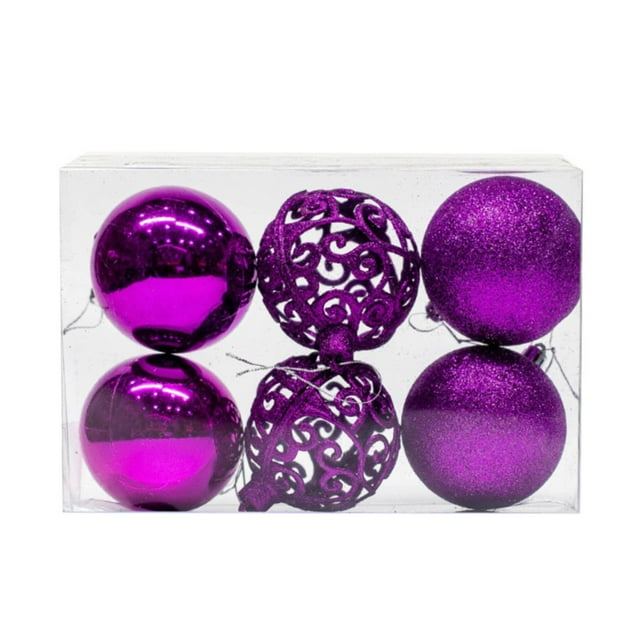 Xihbxyly Adornos para Árbol de Navidad, Bola de Pvc, Diseño Duradero y Ligero, Ideal para Uso En Interiores y Exteriores, Perfecto para Fiestas Navideñas, Juego de 6 Piezas, Tamaño 8 X 8 Cm.