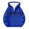 thumbnail image 3 of MHFRRA Sudadera con Capucha y Cremallera de Un Cuarto con Estampado de Letras, Cómoda y Casual, con Capucha y Cremallera Completa Interior Suave para Uso Diario y Actividades Al Aire Libre Azul, 3 of 3