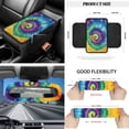 thumbnail image 6 of Jeiento Rainbow Tie Dye Front Car Seat Cover Set of 12 Auto Steering Wheel Seat Belt Cover Center Console Cover Coasters Trash Bin Phone Holder Cup Holders Rearview Mirror Cover Key Ring, 6 of 7