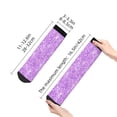 thumbnail image 4 of Rateoe Lilac Glittering Pattern Quarter Crew Socks,Toe Seamed Ankle Socks,Cotton Cushioned Breathable Athletic Crew Sports Socks, 4 of 7