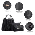 thumbnail image 3 of Set de 3 Bolsos de Mano Para Mujer Onda Shop Bolsa de Lujo Gran Capacidad Negro, 3 of 7