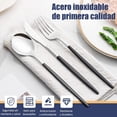 thumbnail image 3 of Juego de Cubiertos de 24 Piezas, Cubiertos de Acero Inoxidable para 6 Personas Incluye Cuchillos, Tenedores y Cucharas, Set de Cubiertos para Cocina, Restaurante, Aptas para Lavavajillas, 3 of 4