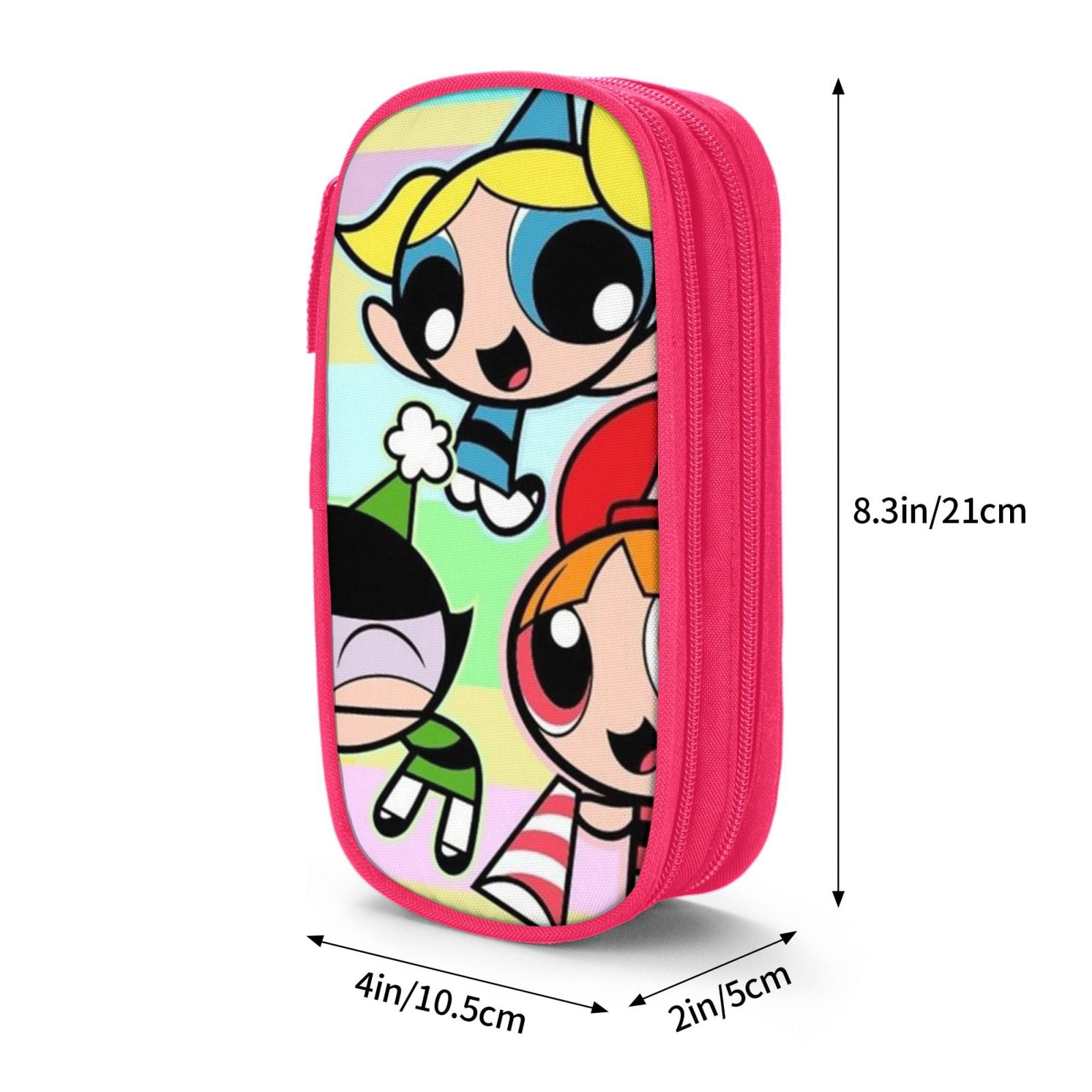 The Powerpuff Gi-rls Pencil Case Large Capacity Pencil Pouch Penbag Office Stationery Organizer Travel Makeup Bag Pink