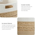 thumbnail image 3 of Set of 4 Storage Cubes 11 X 10.5 X 10.5 in, Water Hyacinth Storage Bins for Shelves, Toys, Book, Storage Baskets with Handles, Cotton Rope Woven Baskets for Organizing, Brown, 3 of 14