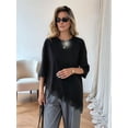 thumbnail image 6 of Womens T Shirts Loose Fit Short Sleeve Tees Crew Neck Color Lace Tops Fashion Black S, 6 of 9