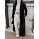 thumbnail image 4 of Abrigo Informal de Lana Abrigado con Cuello en V y Larga para Mujer, de Color Liso Negro XXL, 4 of 7