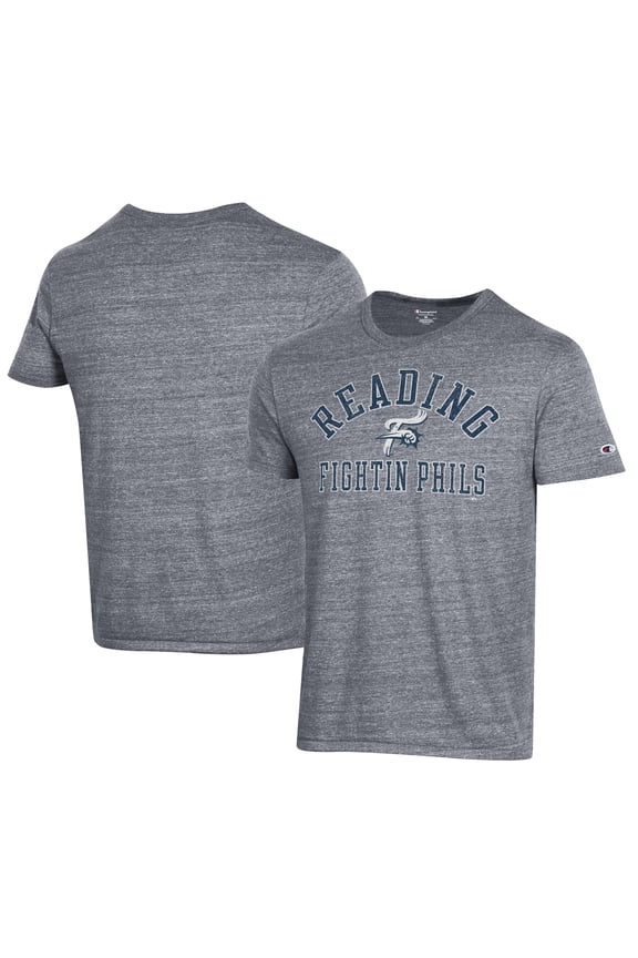 Men's Champion Gray Reading Phillies Ultimate Tri-Blend T-Shirt