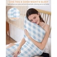 thumbnail image 5 of Blue Checkered Pillow Cases Body Size, Smooth Satin Pillowcase for Hair and Skin, Blue White Buffalo Plaid Decorative Cooling Bed Pillow Covers with Zipper, 20x54 Inches, 5 of 5