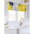thumbnail image 3 of Valances for Windows Yellow Gray Abstract Rod Pocket Cafe Window Treatments Valance Curtains for Kitchen Bathroom Laundry Basement Windows 42"x18", 3 of 9