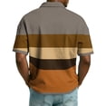 thumbnail image 5 of Polo Shirts for Men Casual Quarter Zipper Striped Golf Shirt Regular Fit Short Sleeve T Shirt Stylish Work Lapel Collared Pullover Tops OIOLOYJM Ginger 2XL, 5 of 9
