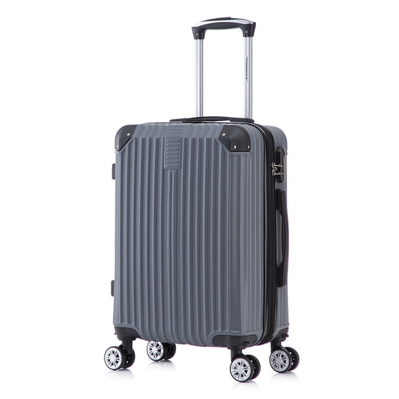 Maleta de Mano Rígida Expandible 10Kg Con Ruedas 360° y Forro Impermeable Ideal para Viaje y Cabina Gris