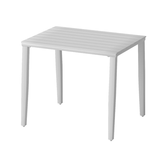 Aluminum Patio Side Table Outdoor Furniture Conversation Table Rectangle Stylish All Weather Use for Poolside Backyard, White