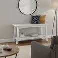 thumbnail image 2 of Craftsbury 36-Inch Solid Wood Entryway Bench with Storage Shelf – Easy Assembly Small Seating Bench for Hallway, Living Room, or Foyer by (White), 2 of 5
