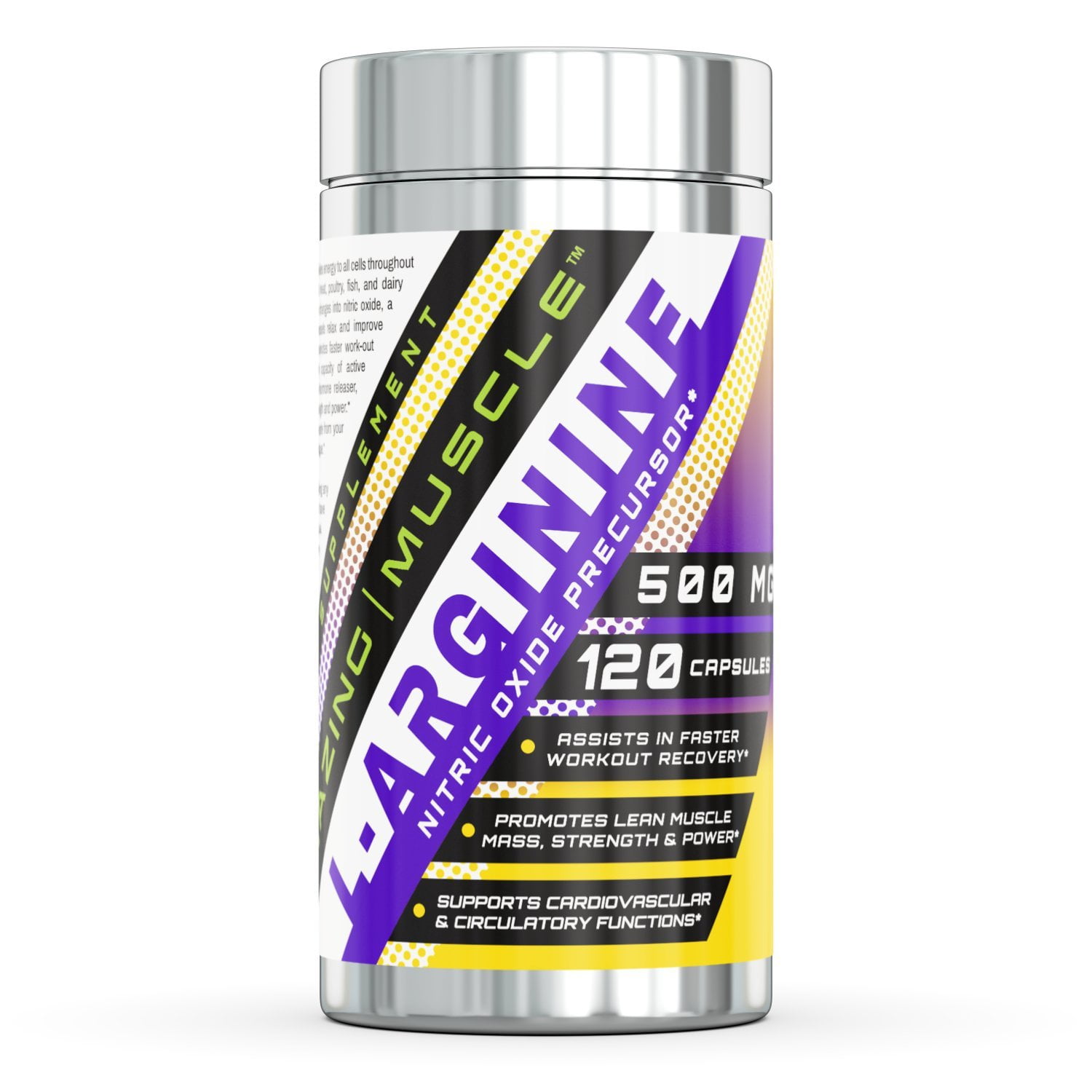 Amazing Muscle L-Arginine Essential Amino Acid 500 Mg, 120 Capsules