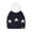 Navy, variant on CC Beanie with Quality Faux Fur Pom & Star Pattern