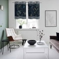 thumbnail image 4 of Black Spring Floral Kitchen Curtains Small Short 39 Inch Length, Watercolor Botanical Flower Striped Grommet Bedroom Living Room Curtains, Light Filtering Cafe Curtain Drapes 2 Panels Set 55''x39'', 4 of 9