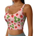 thumbnail image 2 of Pofeuu Strawberries Print Sports Bra for Women Sexy Vest Yoga Running Gym Fitness Crop Bras Tops-Large, 2 of 8