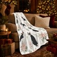 thumbnail image 3 of Boston Terrier Dogs Pink Roses Watercolor Illustration, Cozy Pet Portrait Pattern, Warm Flannel Blanket for Living Room and Bedroom, Dog Lovers Pet Adoption Gift, Pet Lover Home Decor, 3 of 7