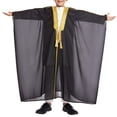 thumbnail image 6 of Mercatoo Boys Muslim Robe Thobe Arab Long Sleeve Button Tassel Kaftan 𝐈slamic Prayer Clothes with Pocket Kids Casual Robe, 6 of 9