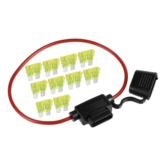 Unique Bargains 1Set 20A Standard Blade Style Fuse 16 AWG Fuse Holder 16Gauge Fuse Holder Blade Style Inline Fuse Holder