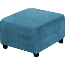Clearance Under 5$ Velvet Pouffe Cover, Fenull Square Ottoman Ottoman Slipcover Square Footstool Protector Storage Stool Ottoman Stretch with Elastic Bottom Feature Real Velvet Plush Fabric