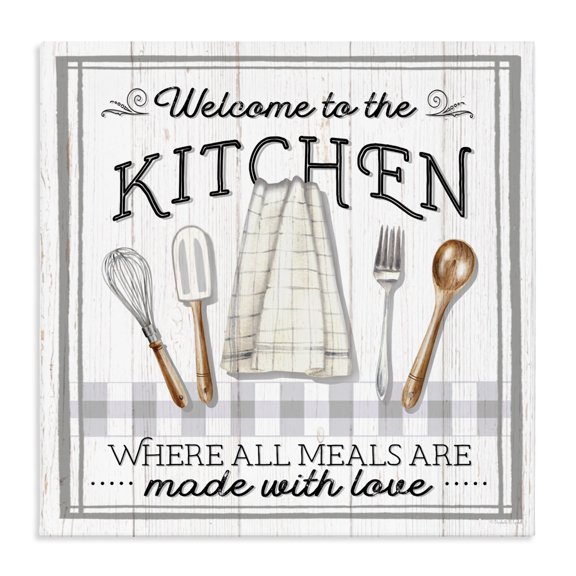 Stupell Industries Rustic Lodge Meals Made With Love Canvas Art, 17 x 17, by Elizabeth Tyndall