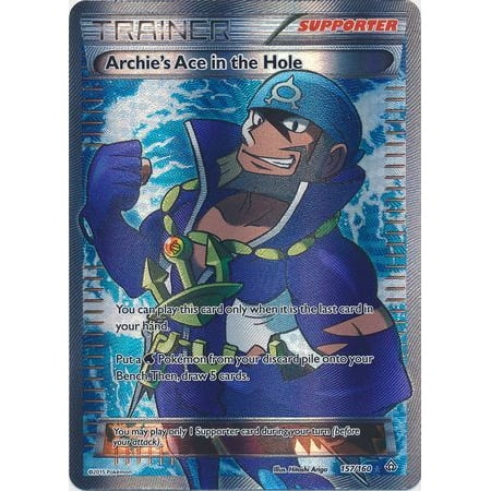 Pokemon Primal Clash Archie S Ace In The Hole 157 160 Full Art Ultra Rare New Nm Walmart Com Walmart Com