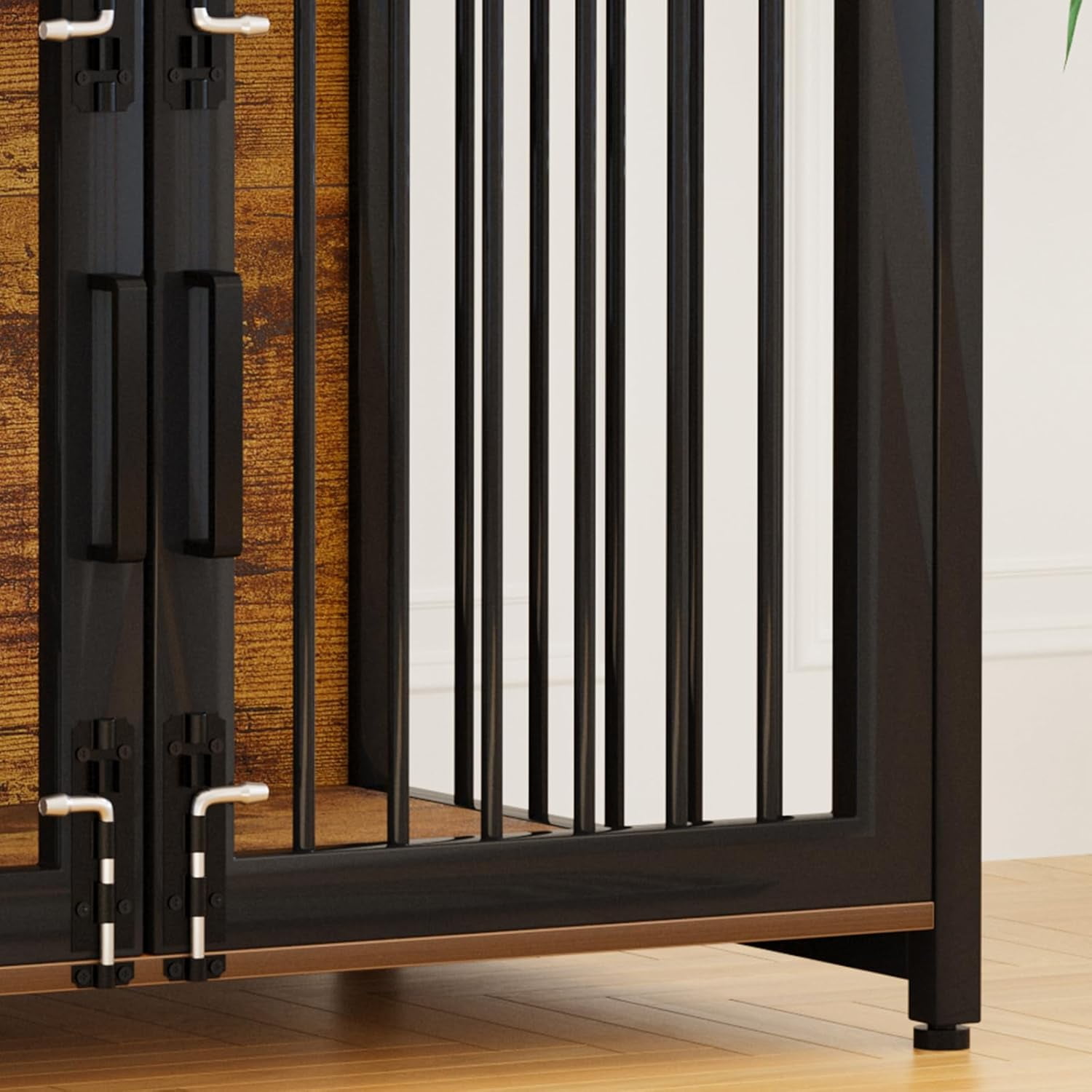 NEILA Dog Crate Furniture,41 Inch Heavy Duty Dog Kennel with 2 Drawers End Table, Wooden Dog Cage Indoor Dog House Pet Crate Table with 360°and Adjustable Raised Feeder 41inch