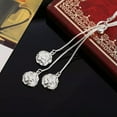 thumbnail image 4 of EOEMY 925 Sterling Silver Tassel Three Rose Flower Necklace For Woman Fashion Jewelry-18, 4 of 7