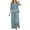 Light Blue, variant on Women's Cotton Linen Embroidered Shirt and Wide Leg Pants Two Piece Set