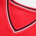 thumbnail image 3 of SERTGUTR Boys V Neck Sweater Vest, Striped Ribbed Trim Sleeveless Knit Pullover, School Uniform Classic Fit, Everyday Layering Top, 3 of 9
