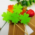 thumbnail image 5 of GOOHOCHY 20 Pcs Four Leaf Card Felt Cake Decorations 20pcs Green, 5 of 8