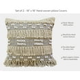 thumbnail image 2 of Nature4u set of2 Tufted Decorative boho Throw Pillow Cover for Couch Sofa Woven Boho Tribal Pillow Cases with Tassel Square Cushion Cover Moroccan Style Accent Pillow 18x18 Inches, 2 of 4
