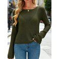 thumbnail image 2 of Long Sleeve Women's Casual Tulle Top Blouse Lightweight Knit Pullover Sweater, 2 of 5