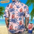 thumbnail image 4 of Camisas con estampado floral de hojas de palma y aguacate para hombre, ropa personalizada, camisa hawaiana para playa, ropa de fiesta, blusas casuales, 4 of 4