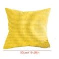 thumbnail image 2 of Guanhe Yellow Corduroy Throw Pillow Covers 19.7x19.7 Inches for Couch Bed Sofa Living Room Decorative Soft Solid Square Striped Cushion Cases with Invisible Zipper, 2 of 3