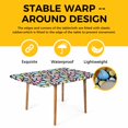thumbnail image 4 of Easter Table Cloths for 5 Foot Rectangle Tables, Spring Colorful Eggs Bunny Flower Plant Black Patio Waterproof Elastic Fitted Tablecloths, Washable Rectangular Table Cover for Camping, 4 of 8