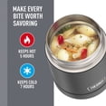 thumbnail image 4 of Thermos Stainless Steel Insulated Food Jar with Handle, 10oz, Black, Ideal Use for Workday Meals and Travel, Made for Portable Food Storage, Dishwasher Safe, For Hot and Cold Food, 4 of 11