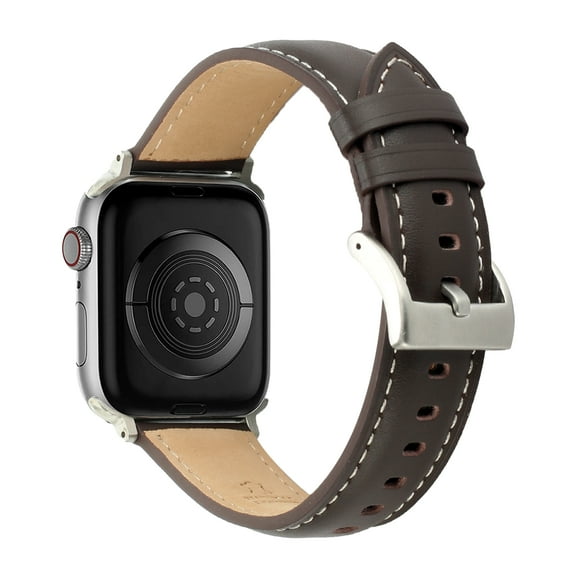 Xpm Compatible with Apple Watch 41mm Series 9 Luxury Leather Replacement Band Strap Wristbands Design Buckle for iWatch Series 9 [41mm] [ Dark Brown ]