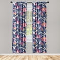 thumbnail image 3 of Ambesonne Nature Curtains, Large Colorful Flowers Plot, Pair of 28"x63", Pastel Pink Blue Grey, 3 of 5