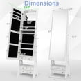 thumbnail image 4 of Giantex Jewelry Cabinet Freestanding, LED Lighted Jewelry Armoire w/Full-length Frameless Mirror & Foldable shelf, 4 of 9