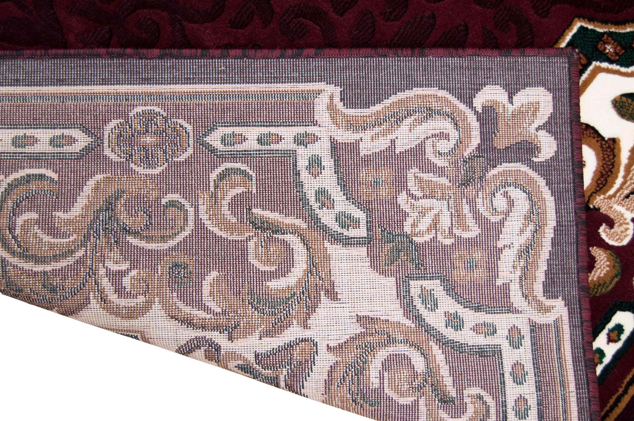 HR HANDCRAFT RUGS, Livingroom Rugs Bohemian Rugs, Shed Free Stain Resistant Easy Clean, Burgundy and Multi, 5' x 7'