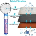 thumbnail image 3 of Water Saving Shower Head, Anti Limescale, 3 Different Modes, High Pressure, Filtration, Suitable For Use With Hard Water, Additional Filter Balls, 3 of 5