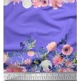 thumbnail image 1 of Soimoi Purple Cotton Voile Fabric Ranunculus & Chrysanthemum Floral Print Fabric by the Yard 42 Inch Wide, 1 of 3