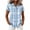 Light Blue, variant on MLCDZ Plaid Shirts for Women Short Sleeve Button Down Collared Casual Loose Fit Summer Lightweight Breathable Beach Vacation Blouses