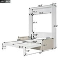 thumbnail image 3 of Queen Size Murphy Bed, Wooden Wall Bed with Cushion for Living Room, Guest Bedroom, Office, White, 3 of 9