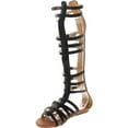 thumbnail image 3 of Monica-1 Knee High Gladiator Sandals Marcelino Black Brown Knee, 3 of 5