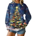 thumbnail image 2 of Yteetum Women's Oversized Christmas Sweatshirts Crewneck Xmas Graphic Pullover Hoodless Sweatshirts Top Womens Casual Christmas Print Loose Long Sleeve Round Neck Sweatshirt Fall Clothes Clothes, 2 of 8