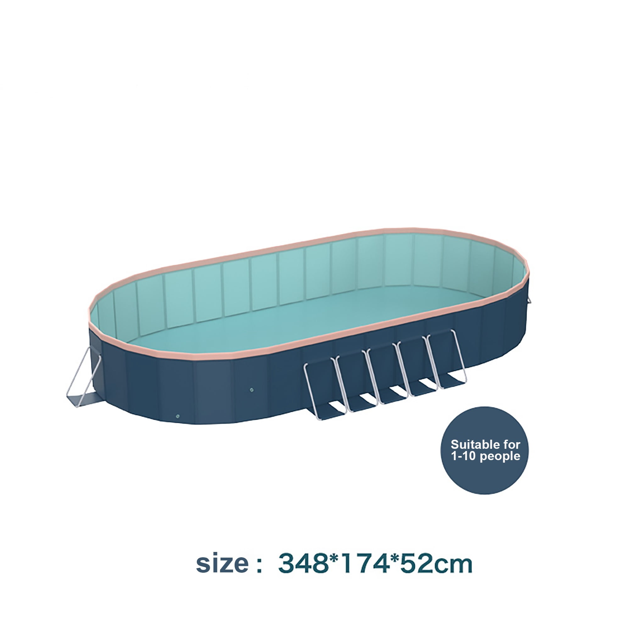 3.65m Non-Inflatable PVC Folding Outdoor Swimming Pool, Large Capacity Summer Water Pool for Patio Backyard Garden Beach Family Cooling & Water Entertainment